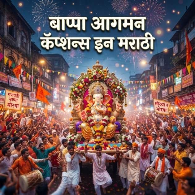 Bappa Aagman Captions in Marathi