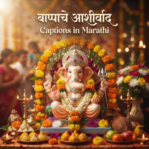 Bappa Blessings Captions in Marathi