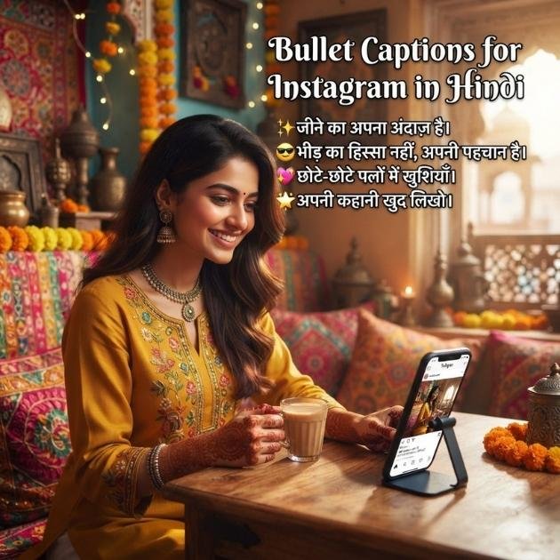Bullet Captions for Instagram in Hindi
