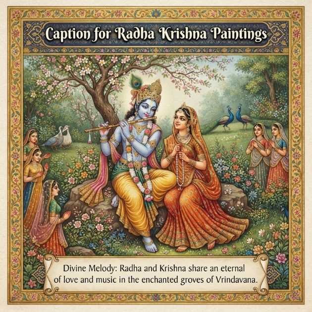 Caption for Radha Krishna Paintings