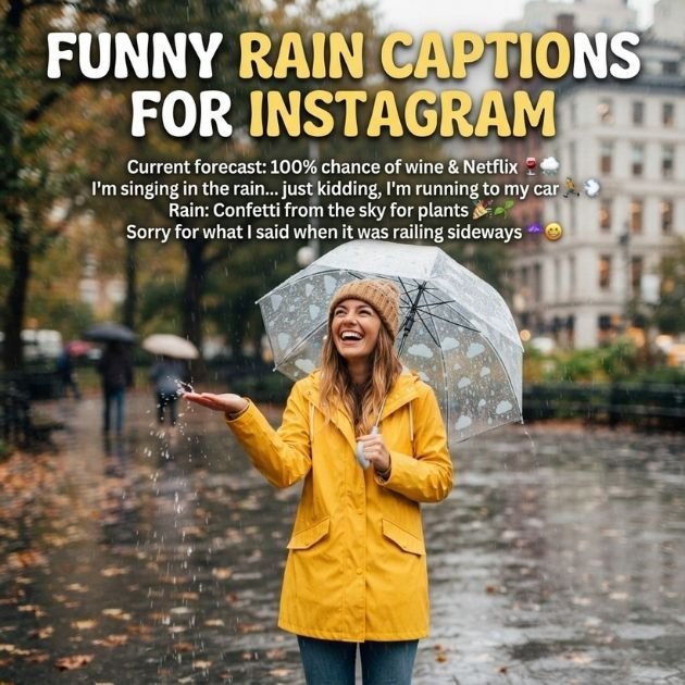 Funny Rain Captions for Instagram