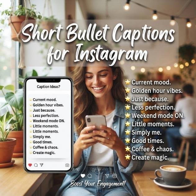 Short Bullet Captions for Instagram