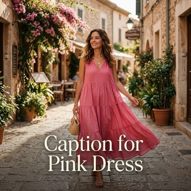 Caption for Pink Dress
