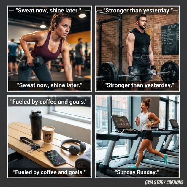 Gym Story Captions