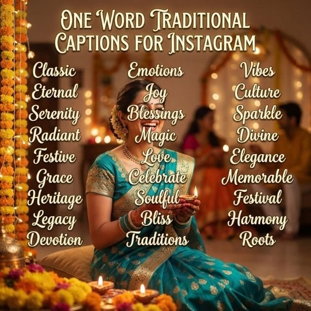 One Word Traditional Captions for Instagram
