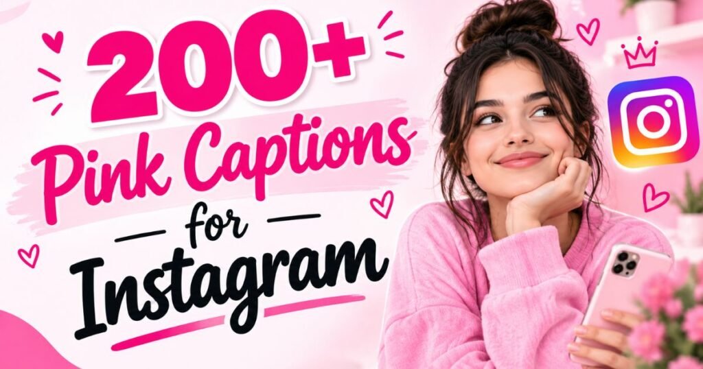 Pink Captions for Instagram